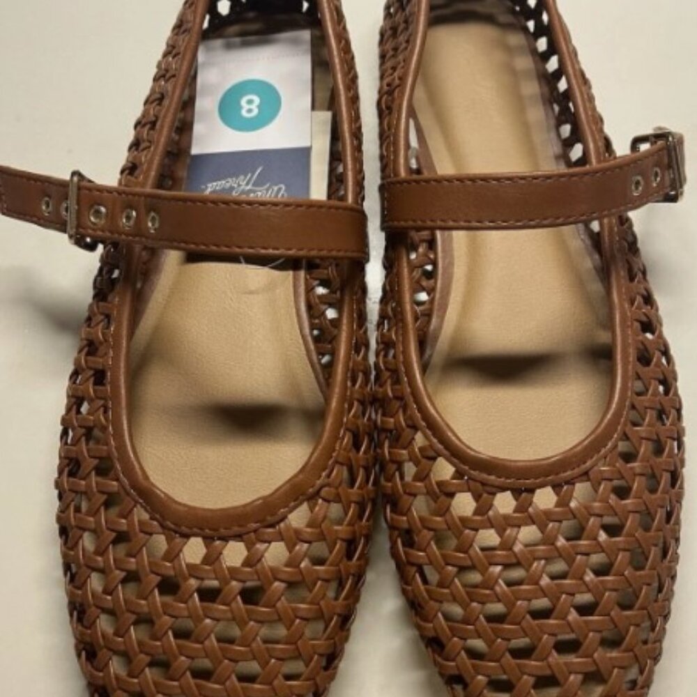 Universal Thread Sylvia Brown Woven Mary Jane - size 8 NWT